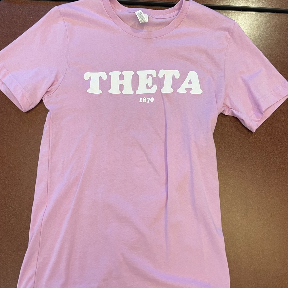 Pink Kappa Alpha Theta t-shirt with front and back design